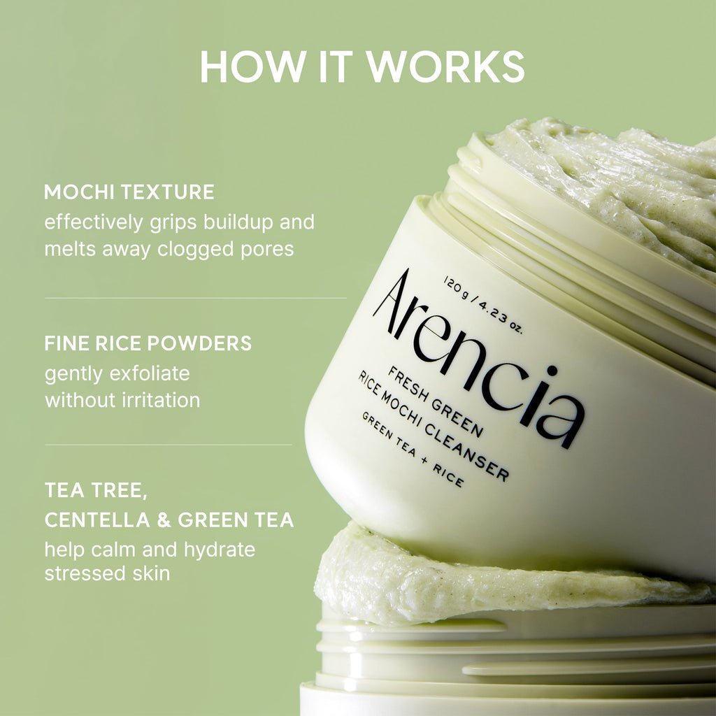 Arencia Fresh Green Rice Mochi Cleanser 2025 Version - 120g