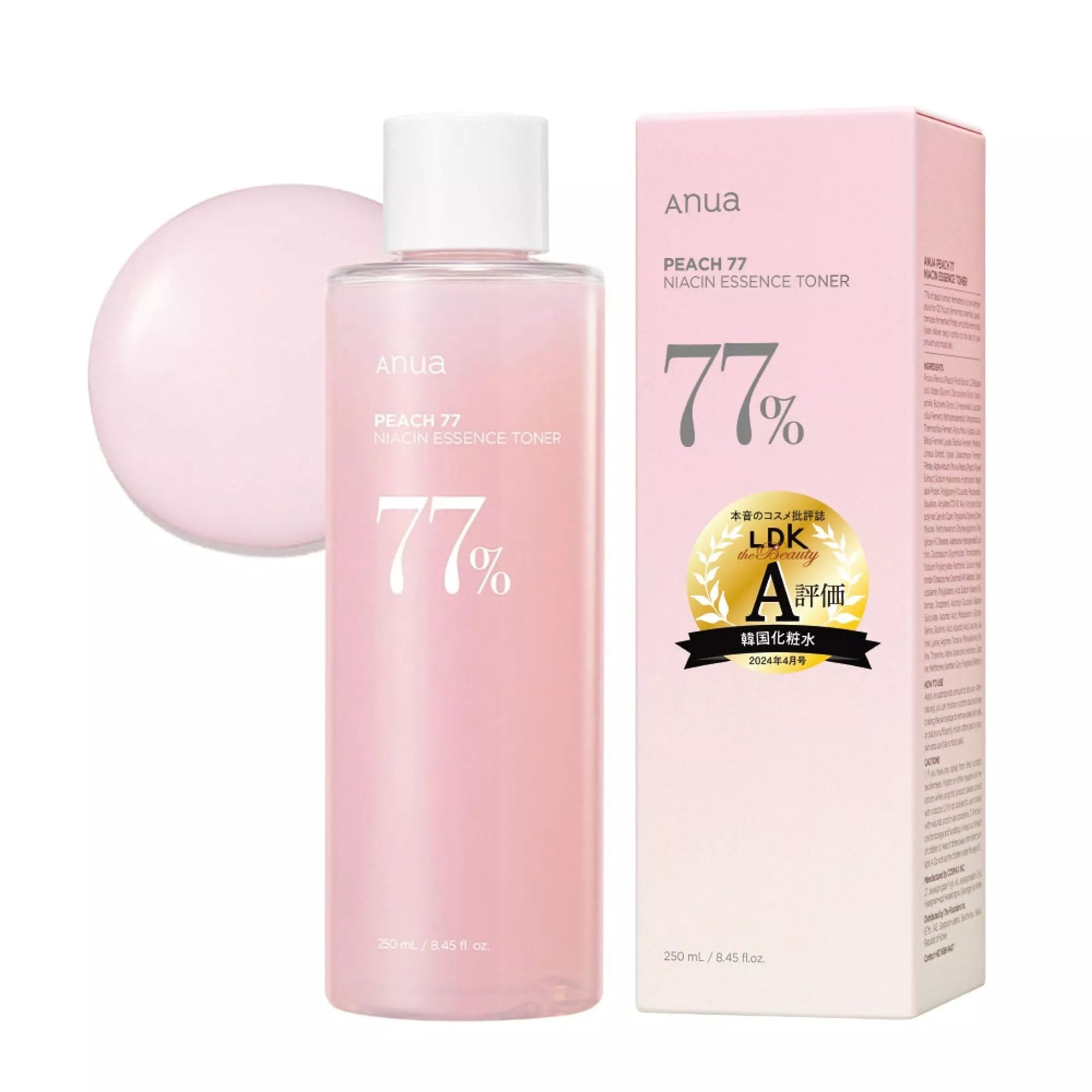 ANUA Peach 77% Niacin Essence Toner 250ml