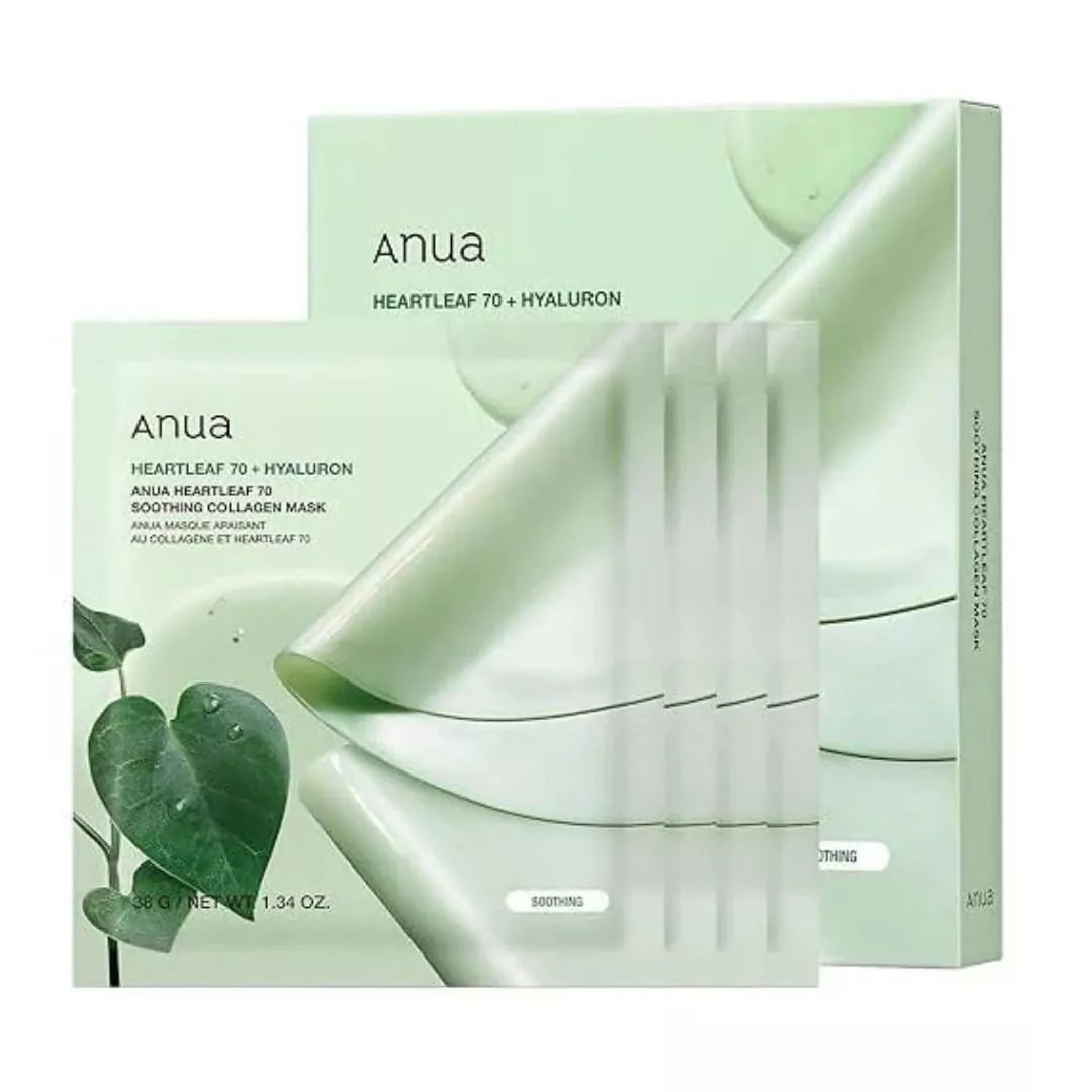 ANUA Heartleaf 70 Soothing Collagen Mask Set 38g