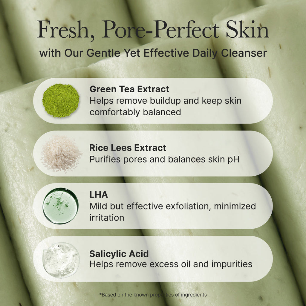 Arencia Green Tea + LHA Deep Pore Rice Cake Cleanser 150g