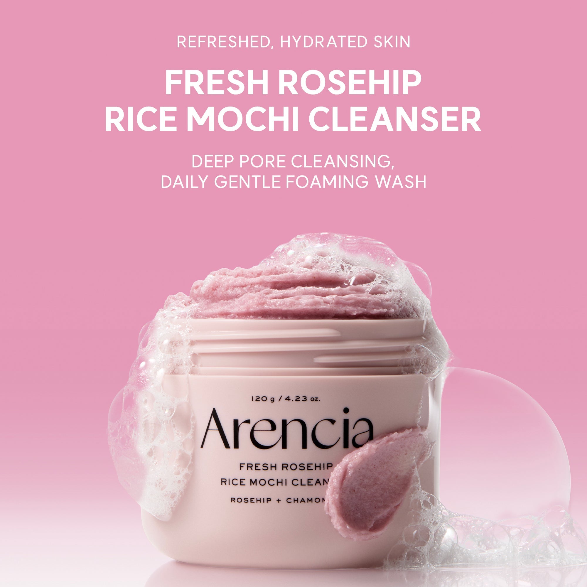 Arencia Fresh Rosehip Rice Mochi Cleanser 2025 Version - 120g