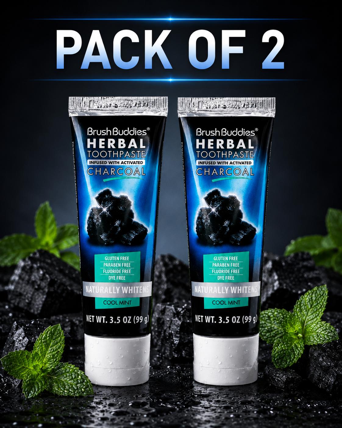 BrushBuddies Herbal Toothpaste Infused with activated Charcoal