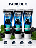 BrushBuddies Herbal Toothpaste with Activated Charcoal Pack of 3 - 3.5 oz each