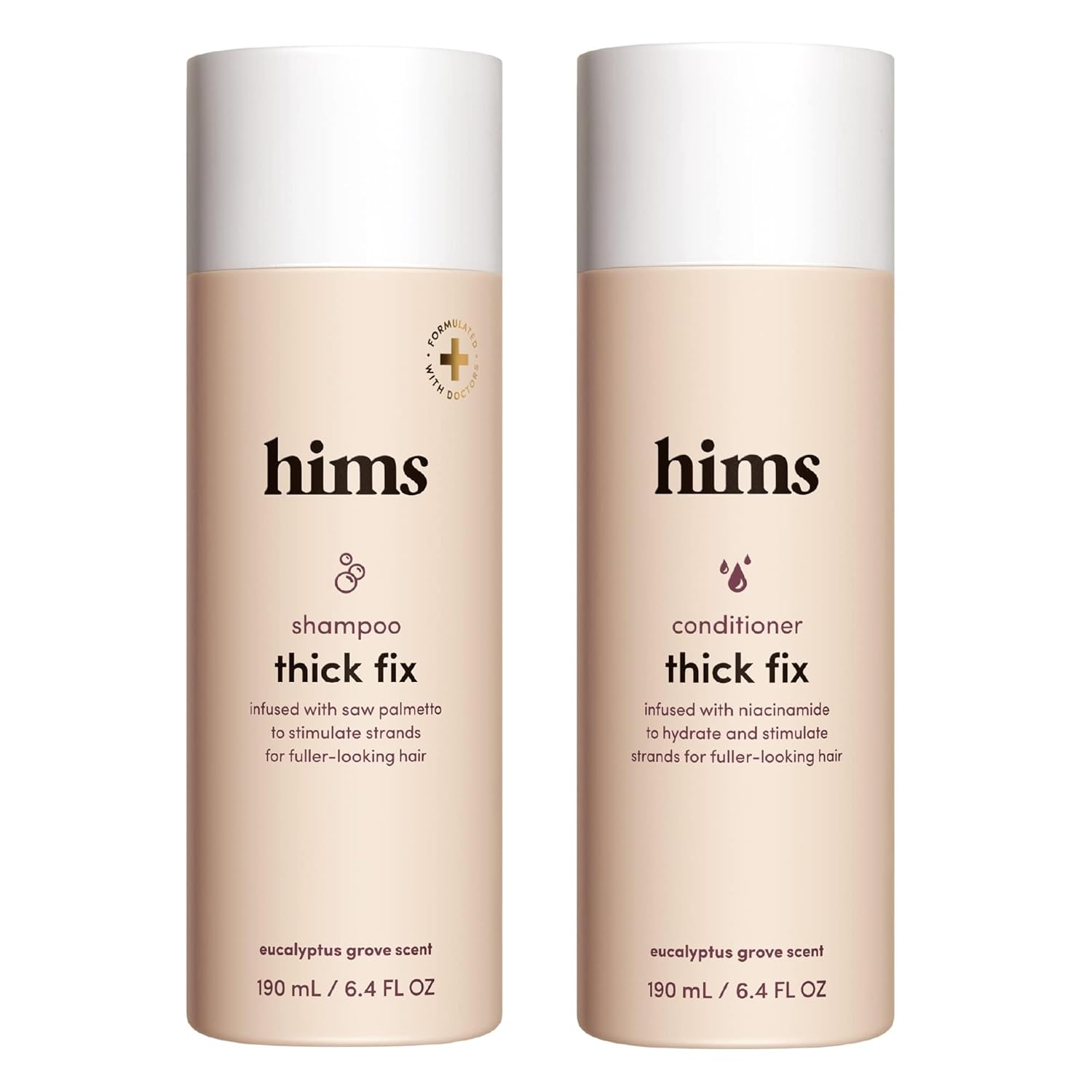 hims Thick Fix Shampoo & Conditioner Set - Saw Palmetto for Healthy Hair Growth & Thickening - Scalp